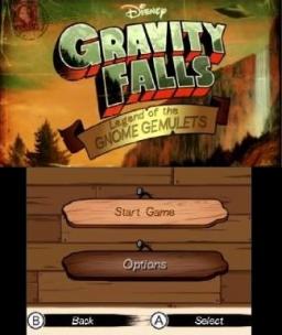 Gravity Falls: Legend of the Gnome Gemulets Title Screen